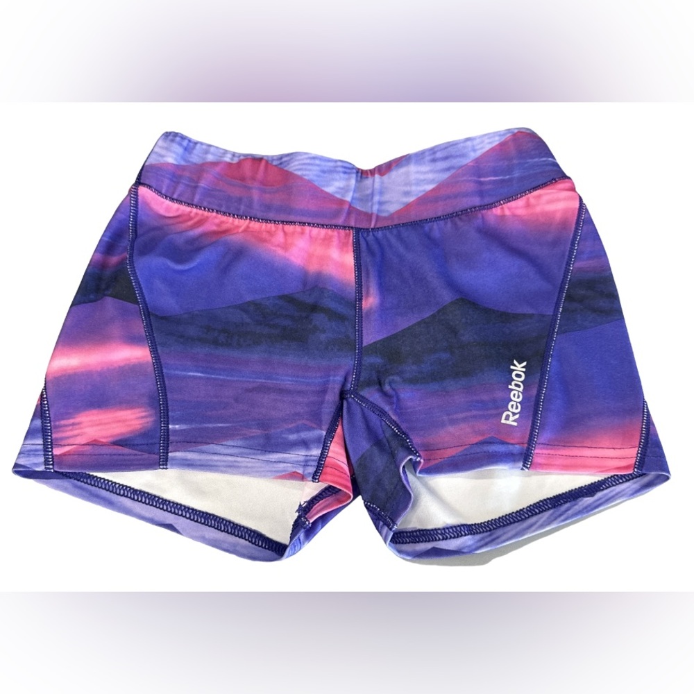 Reebok Women’s Pink And Purple Compression Gym Shorts size XS
